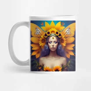 Sunflower Butterfly Goddess Mug